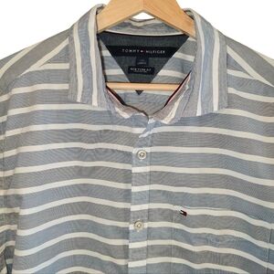 Tommy Hilfiger 2-Tone Blue/White Pinstripes Button Down Shirt